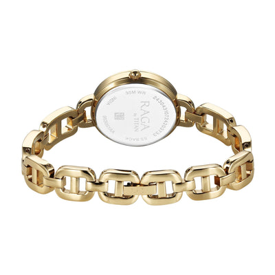 Titan Raga Showstopper 2.0 Quartz Analog Gold Dial  Gold Color Stainless Steel Strap Watch For Women
