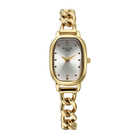 Jam Tangan Wanita Tali Keluli Tahan Karat Warna Emas Analog Kuarza Dail Emas Titan Raga Showstopper 2.0