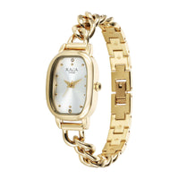Jam Tangan Wanita Tali Keluli Tahan Karat Warna Emas Analog Kuarza Dail Emas Titan Raga Showstopper 2.0
