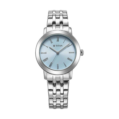 Titan Workmode Blue Dial Stainless Steel Strap Watch for Women