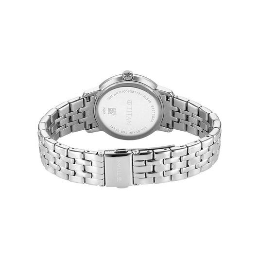 Titan Workmode Blue Dial Stainless Steel Strap Watch for Women