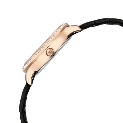 Titan Glamour Black Dial Stainless Steel Strap Watch for Women