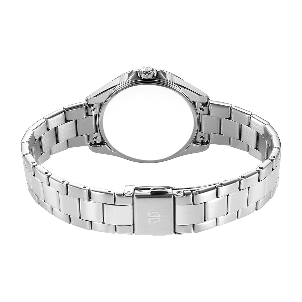 Titan Glamour Multifunction Black Dial Stainless Steel Strap Watch for Women