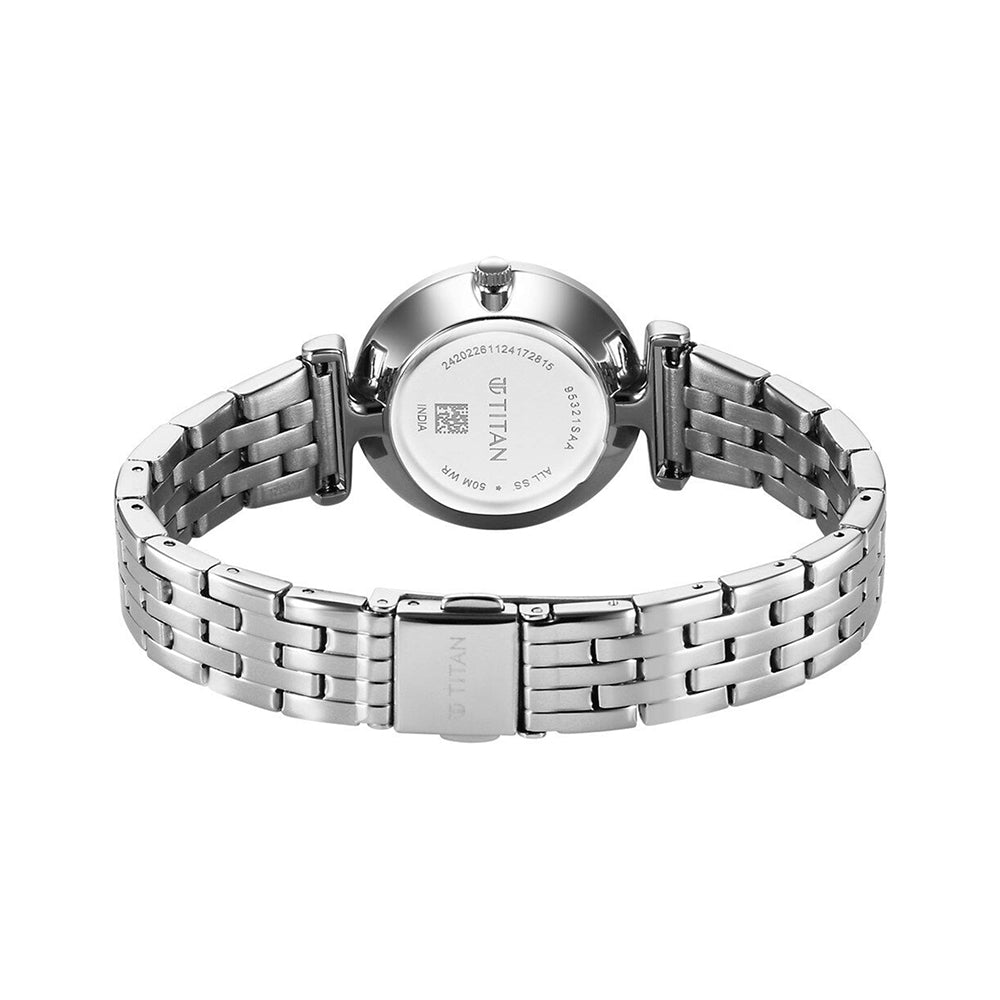 Titan Workmode Pink Dial Stainless Steel Strap Watch for Women