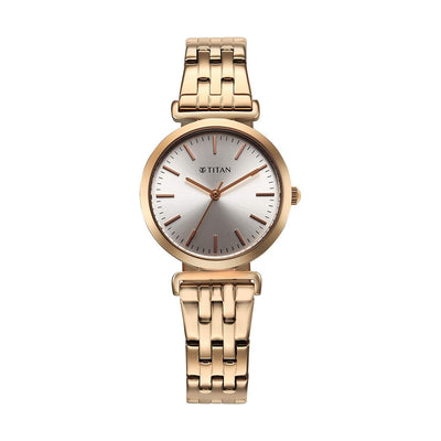 Titan Workmode Silver Dial Stainless Steel Strap Watch for Women