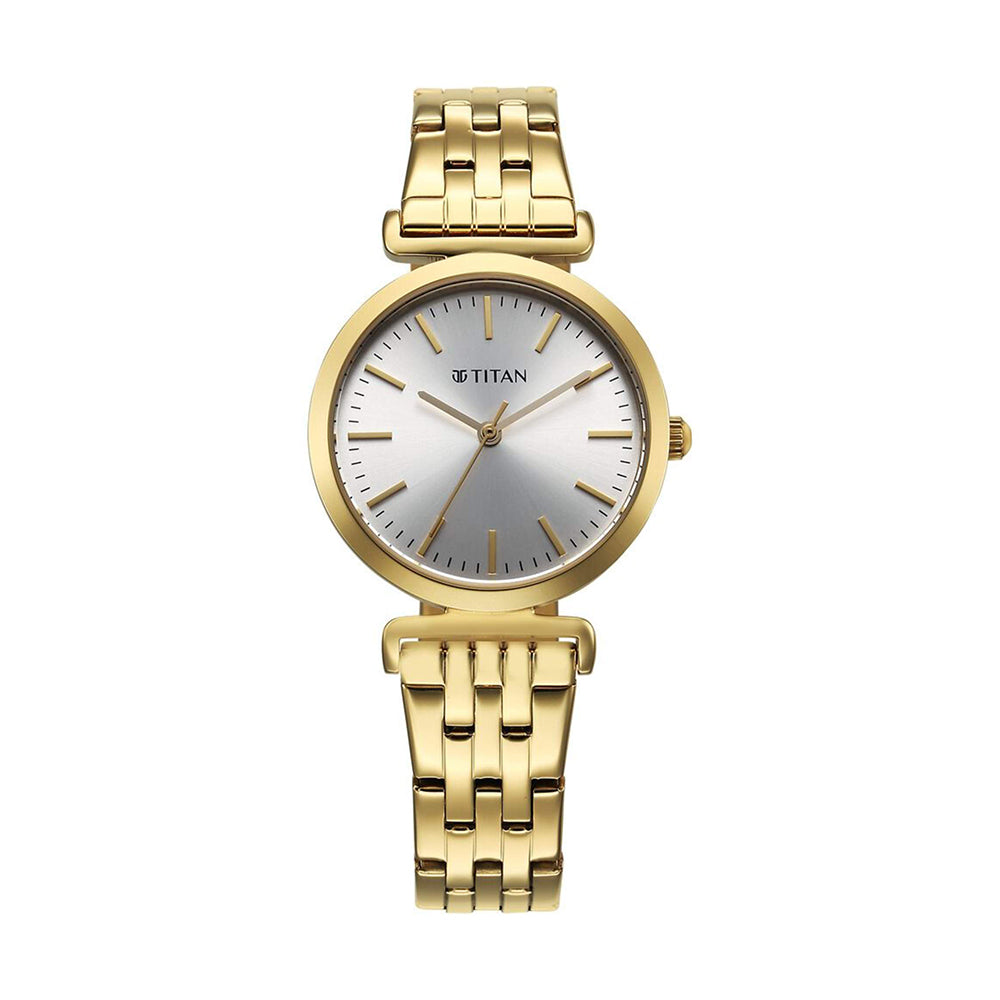 Titan Workmode Silver Dial Stainless Steel Strap Watch for Women