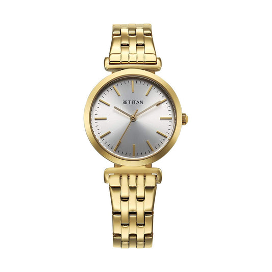 Titan Workmode Silver Dial Stainless Steel Strap Watch for Women