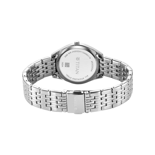 Titan Workmode Green Dial Stainless Steel Strap Watch for Women