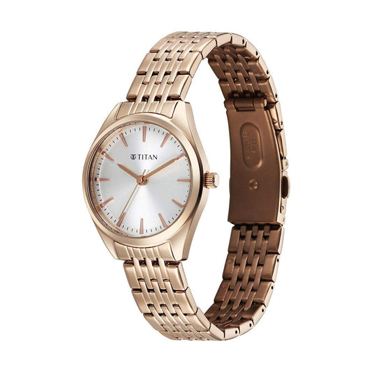 Titan Workmode Silver DIal Stainless Steel Strap Watch for Women