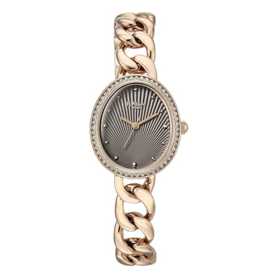Titan Raga Grey Shaped Dial Rose Gold Metal Strap Analog Watch For Women