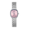 Titan Raga Pink Shaped Dial Silver Metal Strap Analog Watch For Women