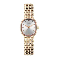 Titan Raga Silver Shaped Dial Rose Gold Metal Strap Analog Watch For Women