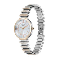 Titan Raga Silver Dial Two Toned Metal Strap Analog Watch For Women