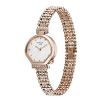 Titan Raga Spotlight White Dial Rose Gold Metal Strap Analog Watch For Women