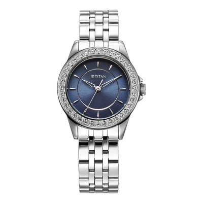 Jam Tangan Wanita Titan Bentuk Bulat Loyang (9798SM06)