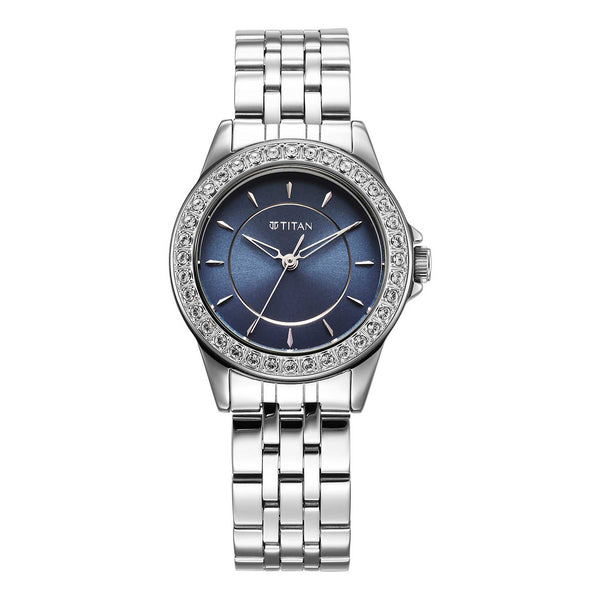 Jam Tangan Wanita Titan Bentuk Bulat Loyang (9798SM06)