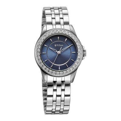 Jam Tangan Wanita Titan Bentuk Bulat Loyang (9798SM06)
