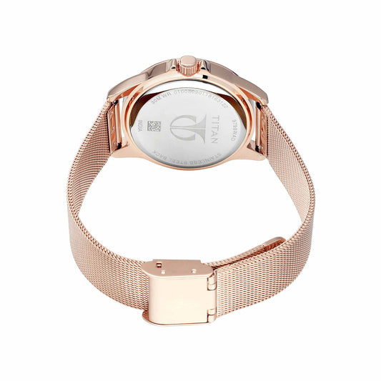 Titan Sparkle Blue Dial Stainless Steel Strap Watch for Women