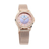 Jam Tangan Wanita Titan Sparkle Brass Pink Dial Stainless Steel Mesh Strap