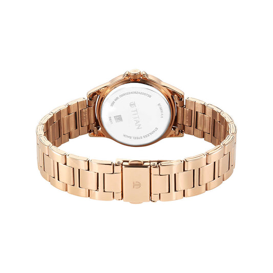 Titan Sparkle Brass Mother of Pearl Dial Women Watch