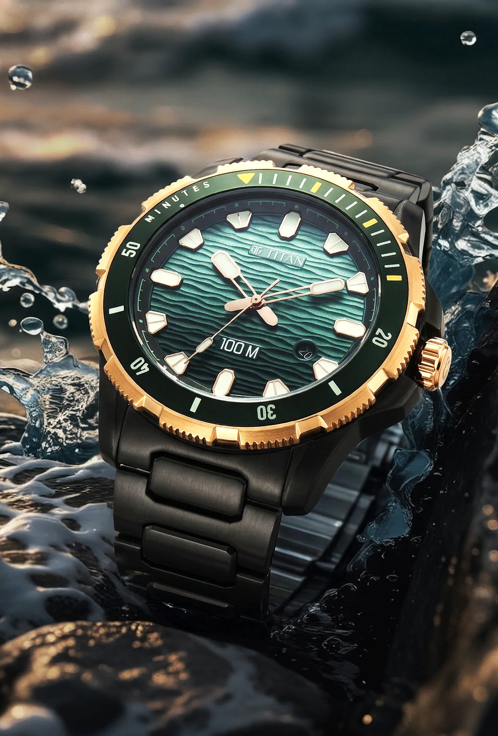 Titan Zero Hour Diver's Green Dial Watch
